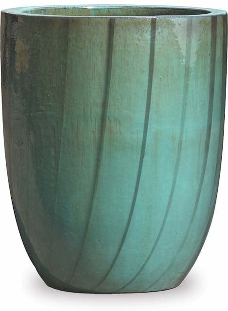 Sol glazed belly pot, green
