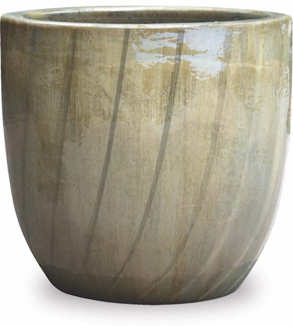 Sol glazed pot, cream