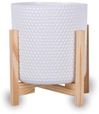 Sol honeycomb pot with wooden legs