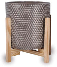 Sol honeycomb pot with wooden legs
