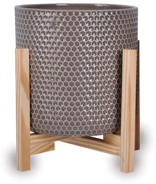 Sol honeycomb pot with wooden legs