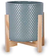 Sol honeycomb pot with wooden legs