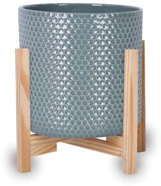 Sol honeycomb pot with wooden legs