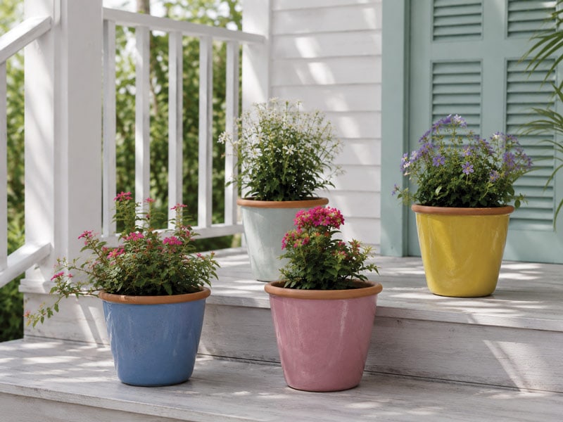 Sol linn planter with unglazed