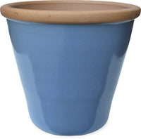 Sol linn planter with unglazed, blue