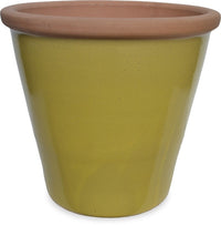 Sol linn planter with unglazed, yellow