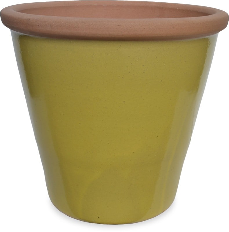 Sol linn planter with unglazed, yellow