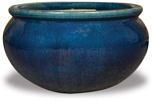 Sol low belly planter, blue