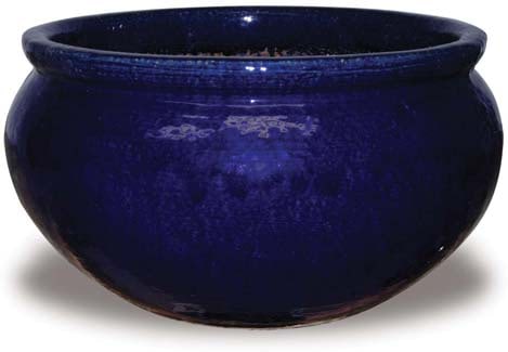 Sol low belly planter, blue