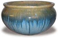 Sol low belly planter, blue