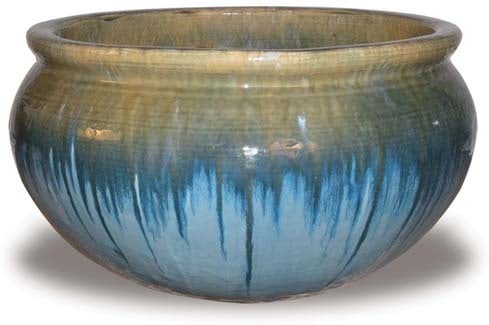 Sol low belly planter, blue