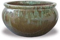 Sol low belly planter, green