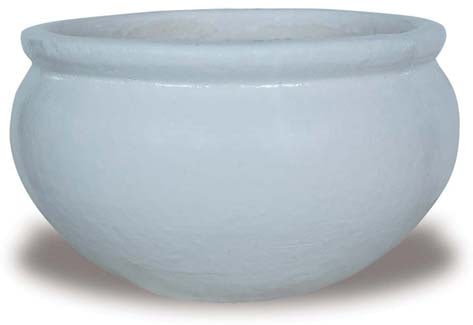 Sol low belly planter, white