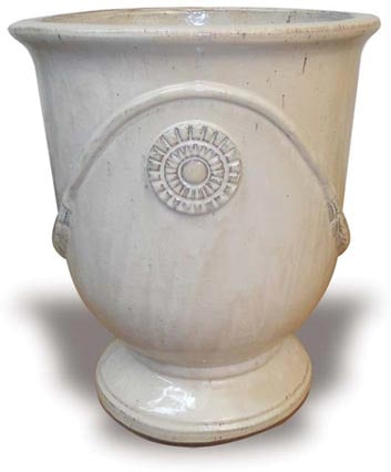 Sol medallion urn, cream