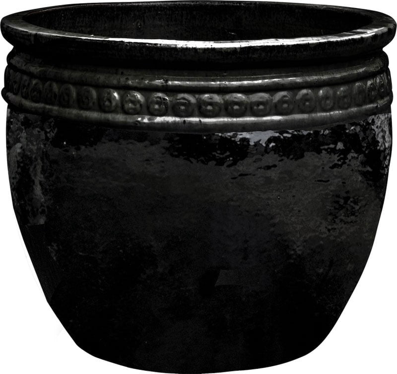 Sol oversized coin planter, black