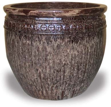 Sol oversized coin planter, brown