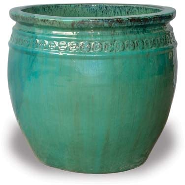 Sol oversized coin planter, green
