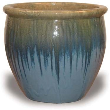 Sol pot fishbowl planter, blue