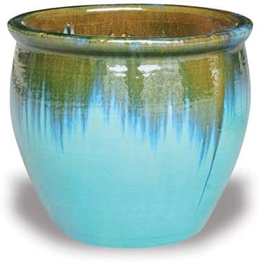 Sol pot fishbowl planter, blue