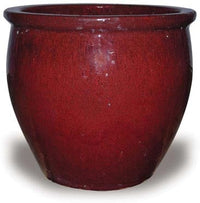 Sol pot fishbowl planter, red