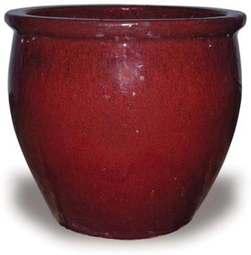 Sol pot fishbowl planter, red