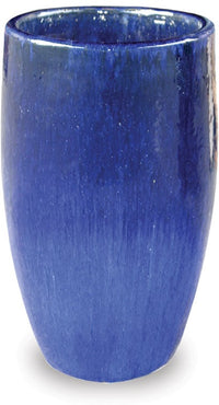 Sol pot tall round planter, blue