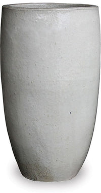 Sol pot tall round planter, white