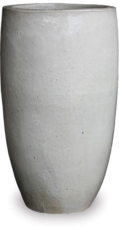Sol pot tall round planter, white