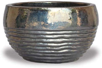 Sol rippled low bowl, black