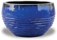 Sol rippled low bowl, blue