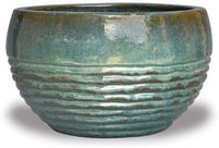 Sol rippled low bowl, green