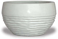 Sol rippled low bowl, white