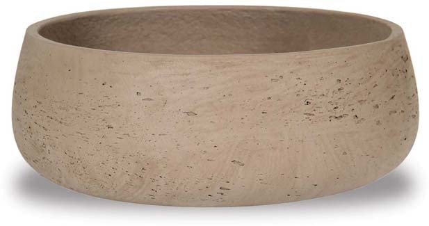Sol ro cement shallow pot, taupe