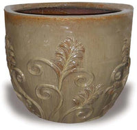 Sol round fancy swirls pot, bronze
