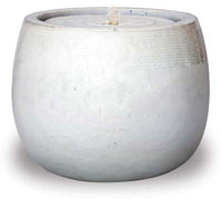 Sol round fountain with LED light, white