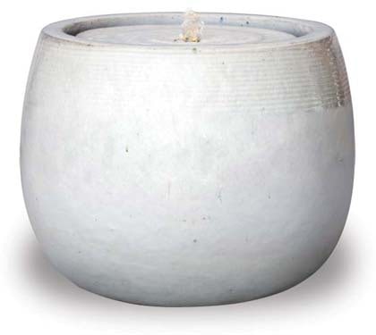 Sol round fountain with LED light, white