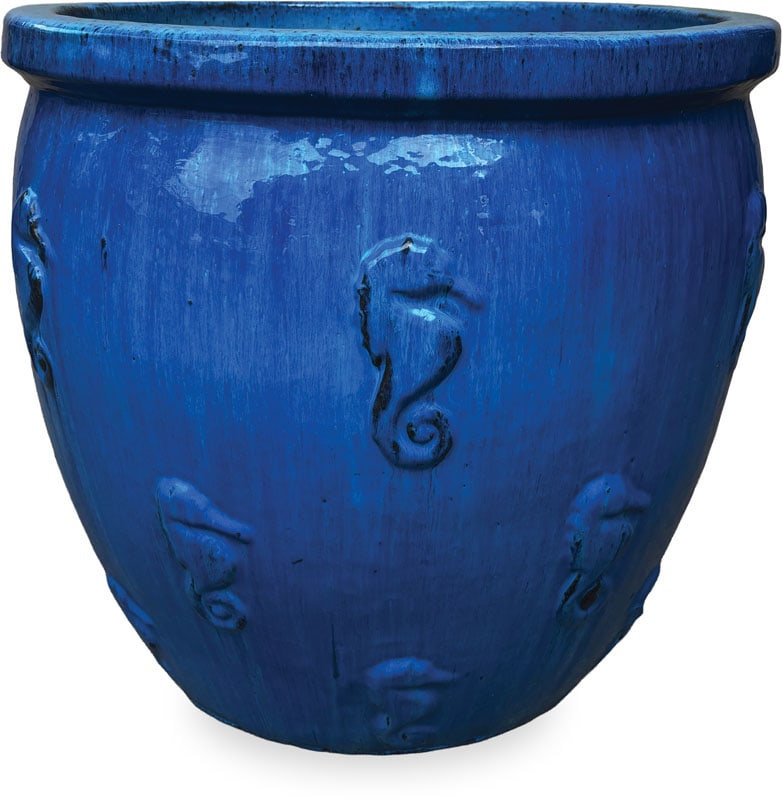 Sol seahorses planter, blue