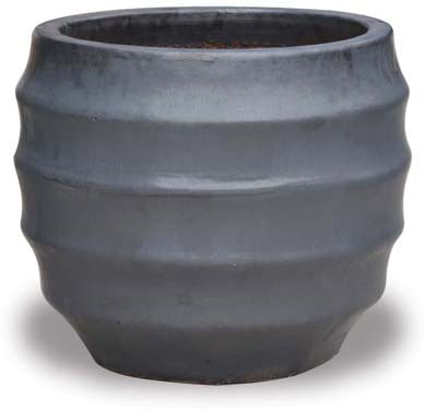 Sol short ridge belly planter, black