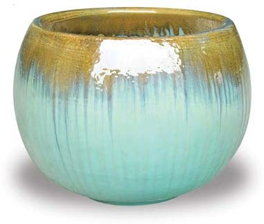 Sol short round pot, blue