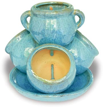 Sol small strawberry jar with saucer, blue