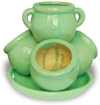 Sol small strawberry jar with saucer, green