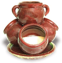 Sol small strawberry jar with saucer, red