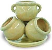 Sol small strawberry jar with saucer, yellow