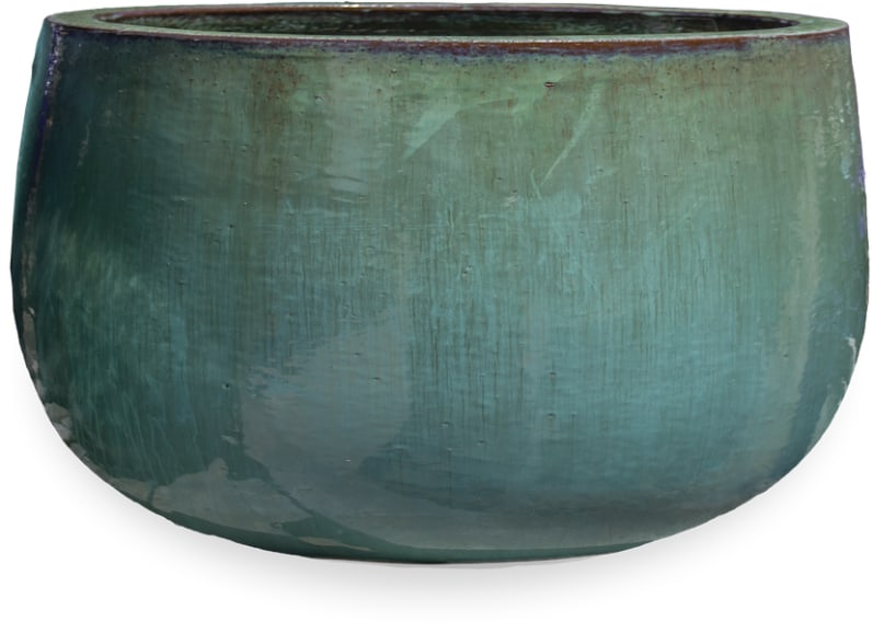 Sol solid low planter, jade