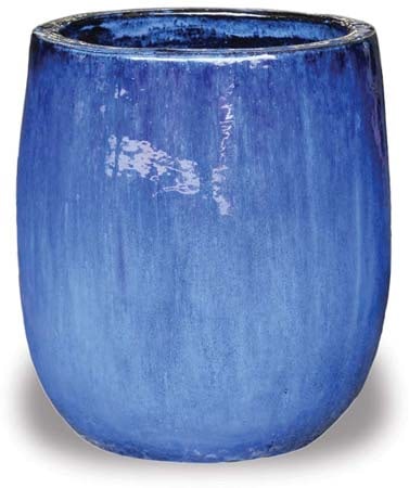 Sol solid round planter, blue