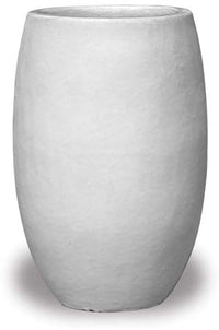 Sol solid tall round planter, white