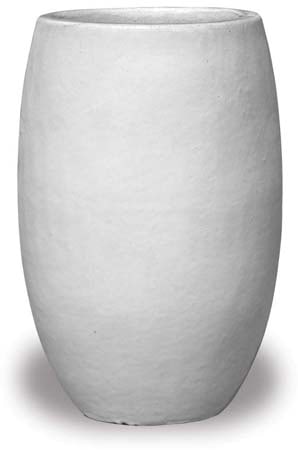 Sol solid tall round planter, white