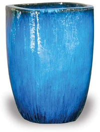 Sol square round pot, blue