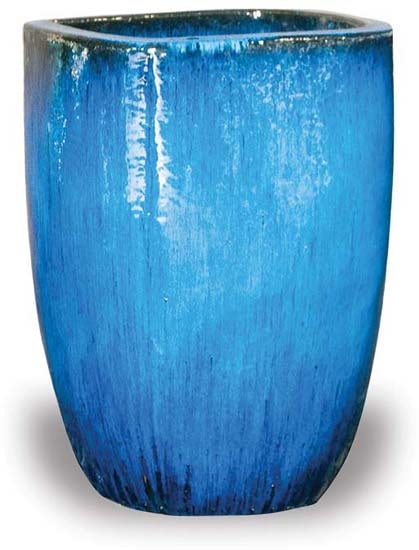 Sol square round pot, blue