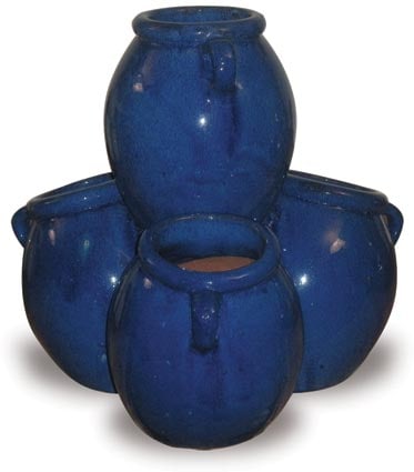 Sol strawberry jar with cups, blue
